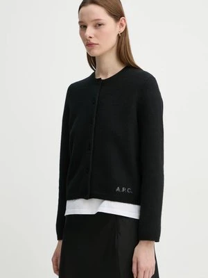 A.P.C. kardigan wełniany cardigan mila kolor czarny WVBDK.F22301