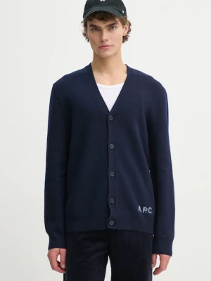 A.P.C. kardigan wełniany kenny granatowy