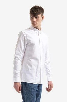 A.P.C. koszula bawełniana Chemise Greg męska kolor biały regular z kołnierzykiem klasycznym COECK.H12499-WHITE