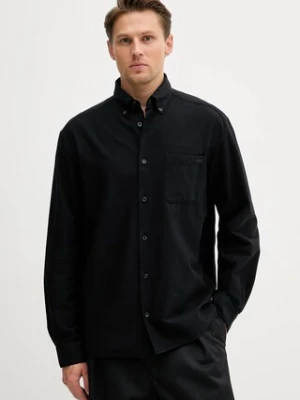 A.P.C. koszula bawełniana Chemise Mateo Logo męska kolor czarny relaxed z kołnierzykiem button-down COHAH.H12599