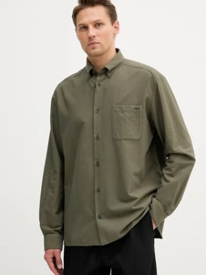 A.P.C. koszula bawełniana Chemise Mateo Logo męska kolor zielony relaxed z kołnierzykiem button-down COHAH.H12599