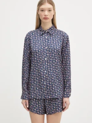 A.P.C. koszula Chemise Gabrielle damska kolor granatowy relaxed z kołnierzykiem klasycznym VIALN.F12607