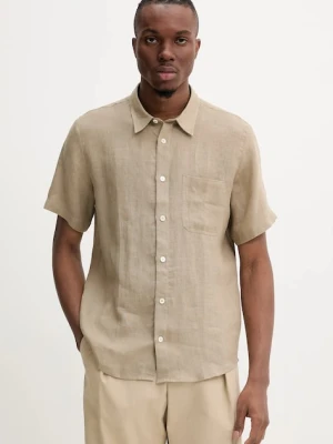 A.P.C. koszula lniana chemisette bellini logo