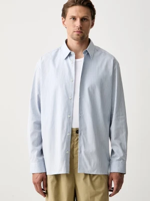 A.P.C. koszula męska bawełniana chemise malo sans poche niebieski