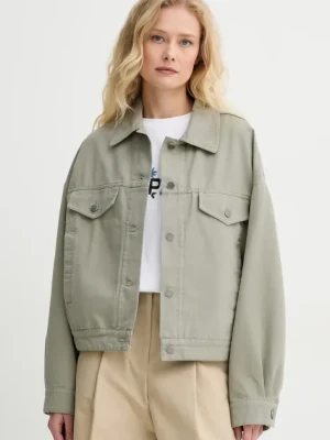 A.P.C. kurtka bawełniana blouson cally kolor zielony przejściowa oversize COGBJ.F02905