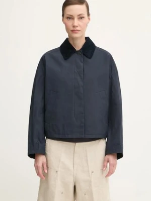 A.P.C. kurtka bawełniana Veste Becca kolor granatowy przejściowa oversize COHIL.F02990