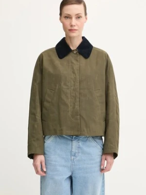A.P.C. kurtka bawełniana Veste Becca kolor zielony przejściowa oversize COHIL.F02990