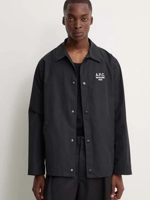 A.P.C. kurtka koszulowa blouson regis kolor czarny przejściowa oversize PSAJB.H02960