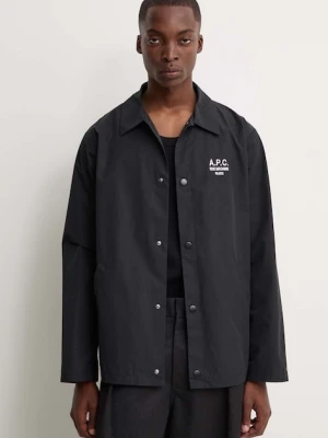 A.P.C. kurtka koszulowa blouson regis kolor czarny przejściowa oversize PSAJB.H02960
