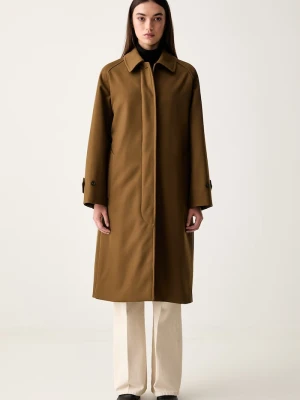 A.P.C. płaszcz damski z wełną mac colette zielony