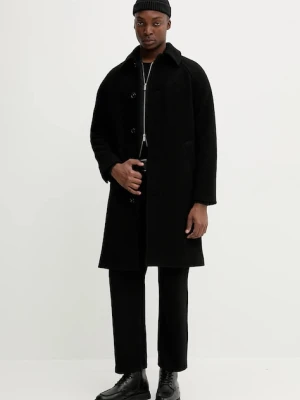 A.P.C. płaszcz wełniany manteau gaston kolor czarny WVBEH.H01516