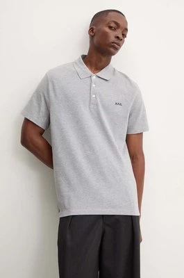 A.P.C. polo bawełniane polo standard GOTS kolor szary gładki COGWZ.H26342