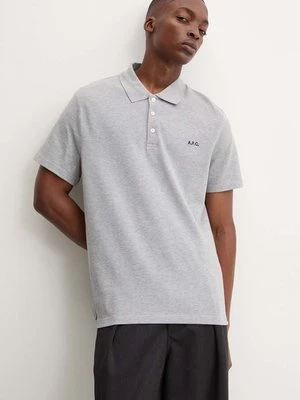 A.P.C. polo bawełniane polo standard GOTS kolor szary gładki COGWZ.H26342