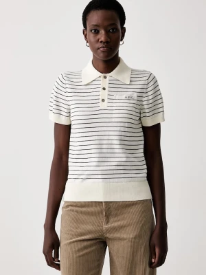 A.P.C. polo swetrowe damskie bawełniane polo aline beżowy