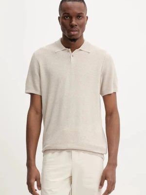 A.P.C. polo z domieszką lnu polo jay