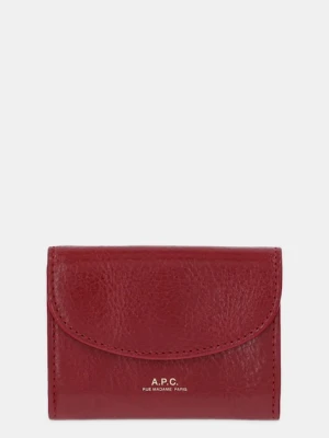A.P.C. portfel skórzany buisness card holder geneve damski kolor czerwony PXCCK.F63349
