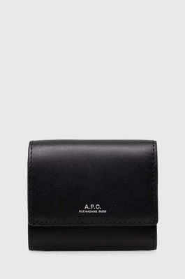 A.P.C. portfel skórzany Compact Lois Small kolor czarny PXBMW.H63453.LZZ