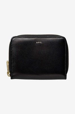 A.P.C. portfel skórzany kolor czarny PXAWV.F63029-BLACK