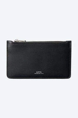 A.P.C. portfel skórzany kolor czarny PXAWV.H63205-BLACK