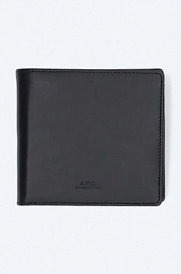A.P.C. portfel skórzany New Portefeuille kolor czarny PXAWV.H63340-BLACK