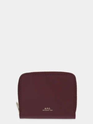 A.P.C. portfel skórzany PORTE.MONNAIE CHELSEA damski kolor fioletowy PXAWV.F63672