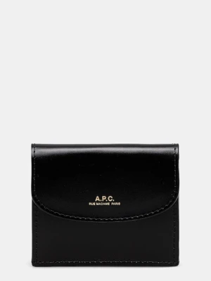 A.P.C. portfel skórzany Trifold Geneve damski kolor czarny PXBMW.F63483