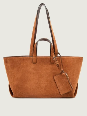 A.P.C. Shopperka + saszetka Le Drummer | zamsz brązowy