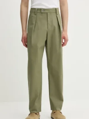 A.P.C. spodnie bawełniane pantalon renato męskie kolor zielony w fasonie chinos COHFU.H08428