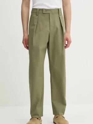 A.P.C. spodnie bawełniane pantalon renato męskie kolor zielony w fasonie chinos COHFU.H08428