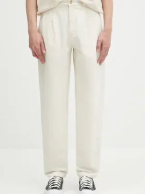 A.P.C. spodnie bawełniane pantalon willow męskie kolor beżowy proste COGBJ.F08486