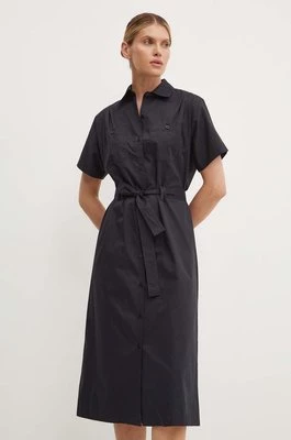 A.P.C. sukienka bawełniana robe new drew kolor granatowy midi prosta COGZR.F05959