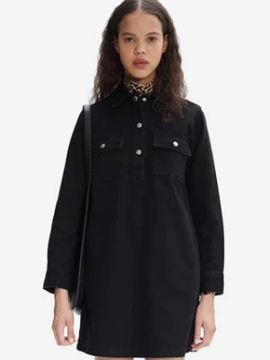 A.P.C. sukienka jeansowa Robe Mia kolor czarny mini prosta COFBV.F05878-BLACKWASHE