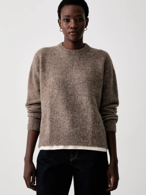 A.P.C. sweter damski z wełną pull candice brązowy