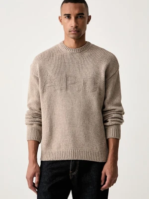 A.P.C. sweter męski wełniany pull george beżowy