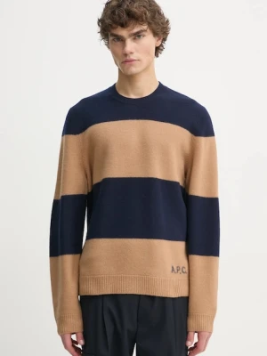 A.P.C. sweter wełniany pull edwardo granatowy