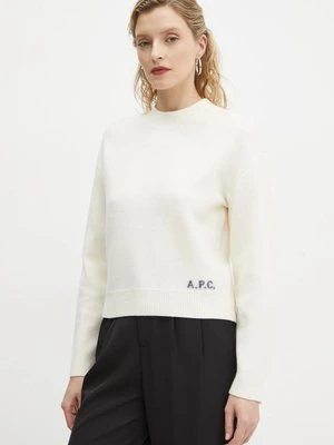 A.P.C. sweter wełniany pull esther damski kolor beżowy WVBDK.F23373