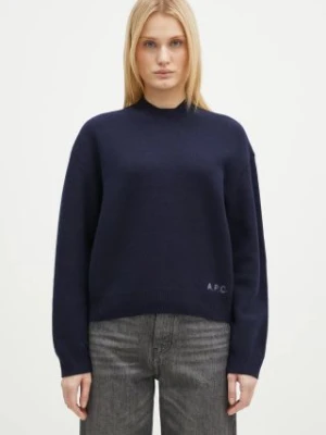 A.P.C. sweter wełniany Pull Esther damski kolor granatowy  WVBDK-F23373