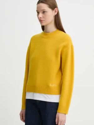 A.P.C. sweter wełniany pull esther damski kolor żółty WVBDK.F23373