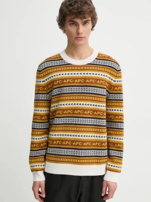 A.P.C. sweter wełniany pull malcom brązowy