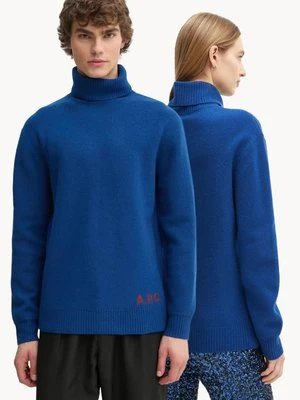 A.P.C. sweter wełniany pull walter kolor granatowy WVBDK.M23248