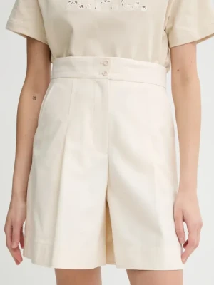 A.P.C. szorty bawełniane short orlane damskie kolor beżowy gładkie high waist COHFU.F10214
