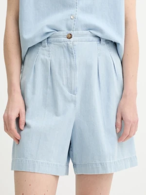 A.P.C. szorty jeansowe short nola damskie kolor niebieski gładkie high waist COGXX.F10201