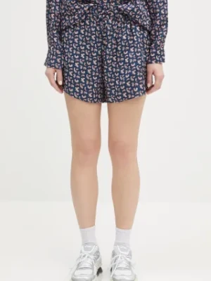 A.P.C. szorty Short Audrey damskie kolor granatowy wzorzyste high waist VIALN.F10208