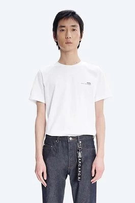 A.P.C. t-shirt bawełniany Item F kolor biały z nadrukiem COEOP.H26904-WHITE