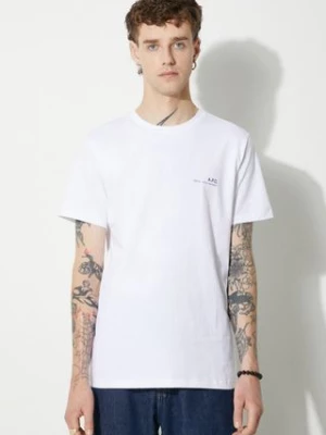 A.P.C. t-shirt bawełniany Item F kolor biały z nadrukiem COEOP.H26904-WHITE