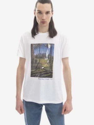 A.P.C. t-shirt bawełniany Palermo kolor biały z nadrukiem COELH.M26165-WHITE