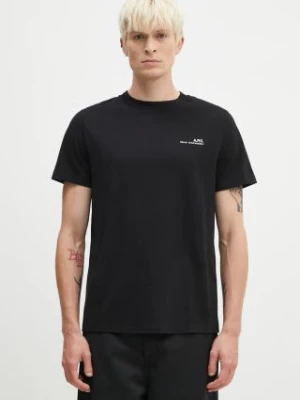 A.P.C. t-shirt bawełniany Standard Item Gots męski kolor czarny z nadrukiem COHBO-M26404