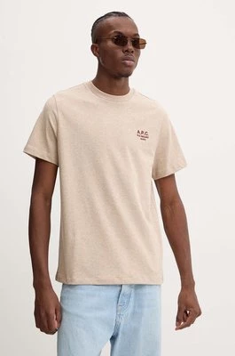 A.P.C. t-shirt bawełniany standard rue madame GOTS kolor beżowy z aplikacją COHBU.M26388