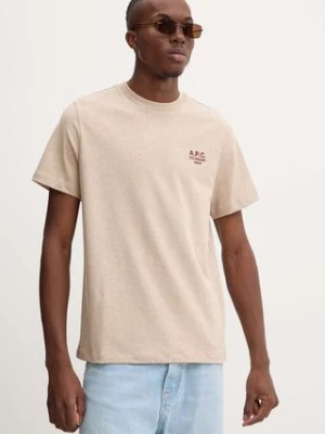 A.P.C. t-shirt bawełniany standard rue madame GOTS kolor beżowy z aplikacją COHBU.M26388