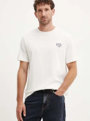 A.P.C. t-shirt bawełniany standard rue madame GOTS kolor beżowy z aplikacją COHBU.M26388